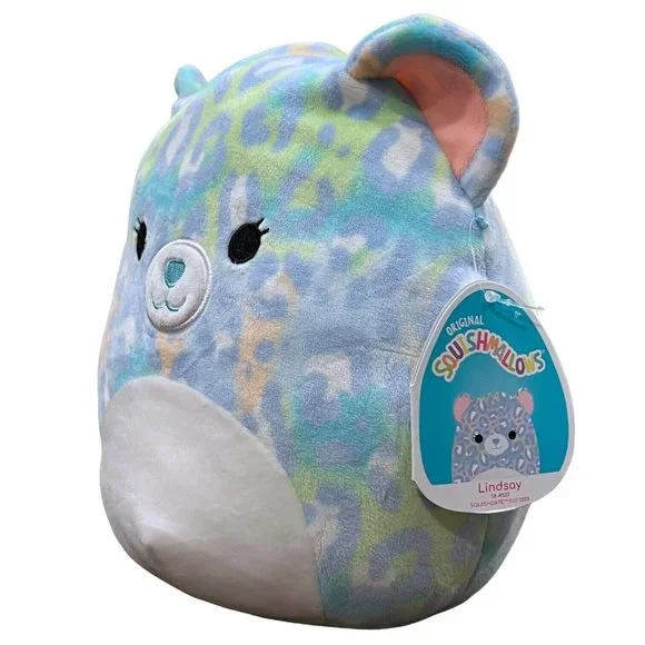 Squishmallows Lindsay the Leopard Cheetah 8” Colorful Kellytoy Plush NWT Kids - Picture 3 of 10